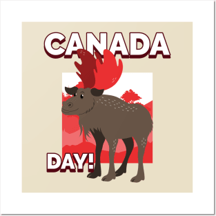 Canada Day Moose Posters and Art